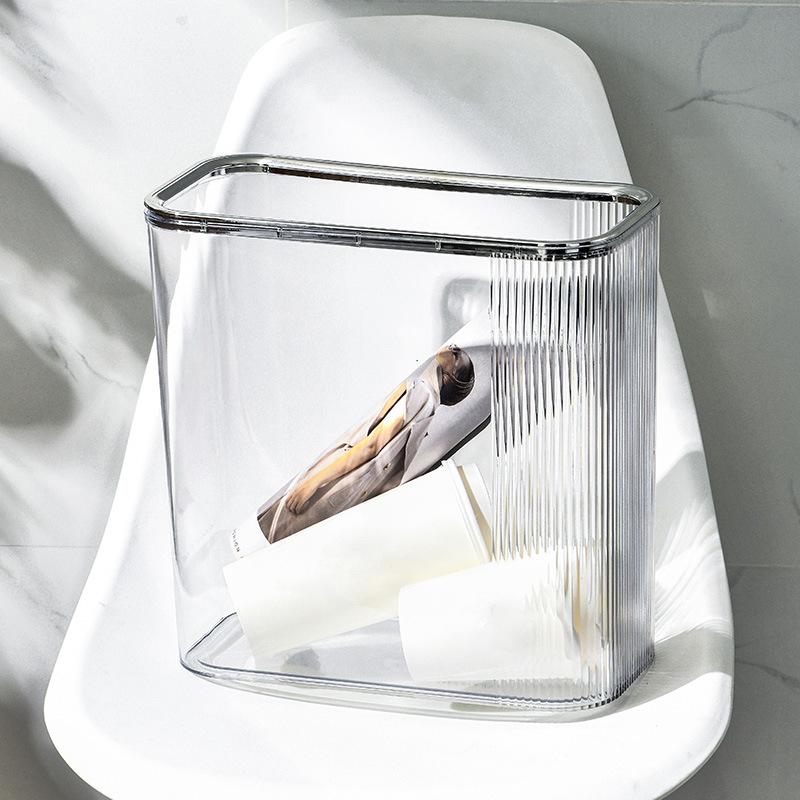 16L Transparenter großer Mülleimer für den Haushalt, wasserdichter Aufbewahrungseimer aus Kunststoff für die Haushaltsküche, kann den Mülleimer mit Bombenabdeckung drücken