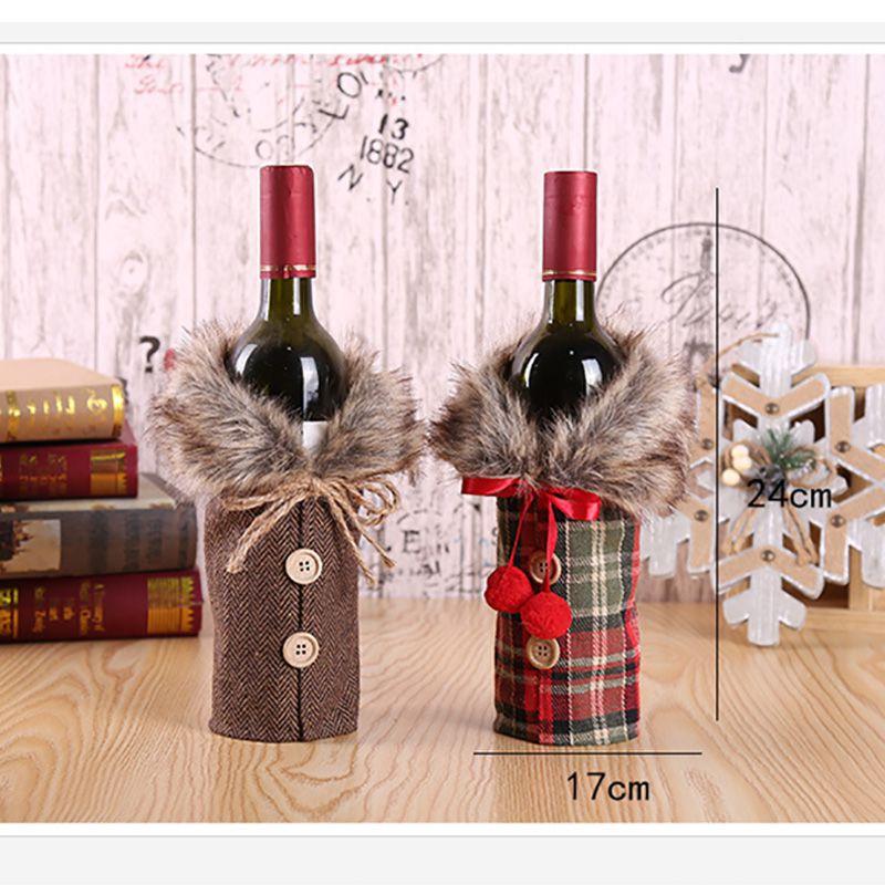 Luxurious Santa Claus Wine Bottle Cover Gift Bag For Festive Christmas Table Decor
