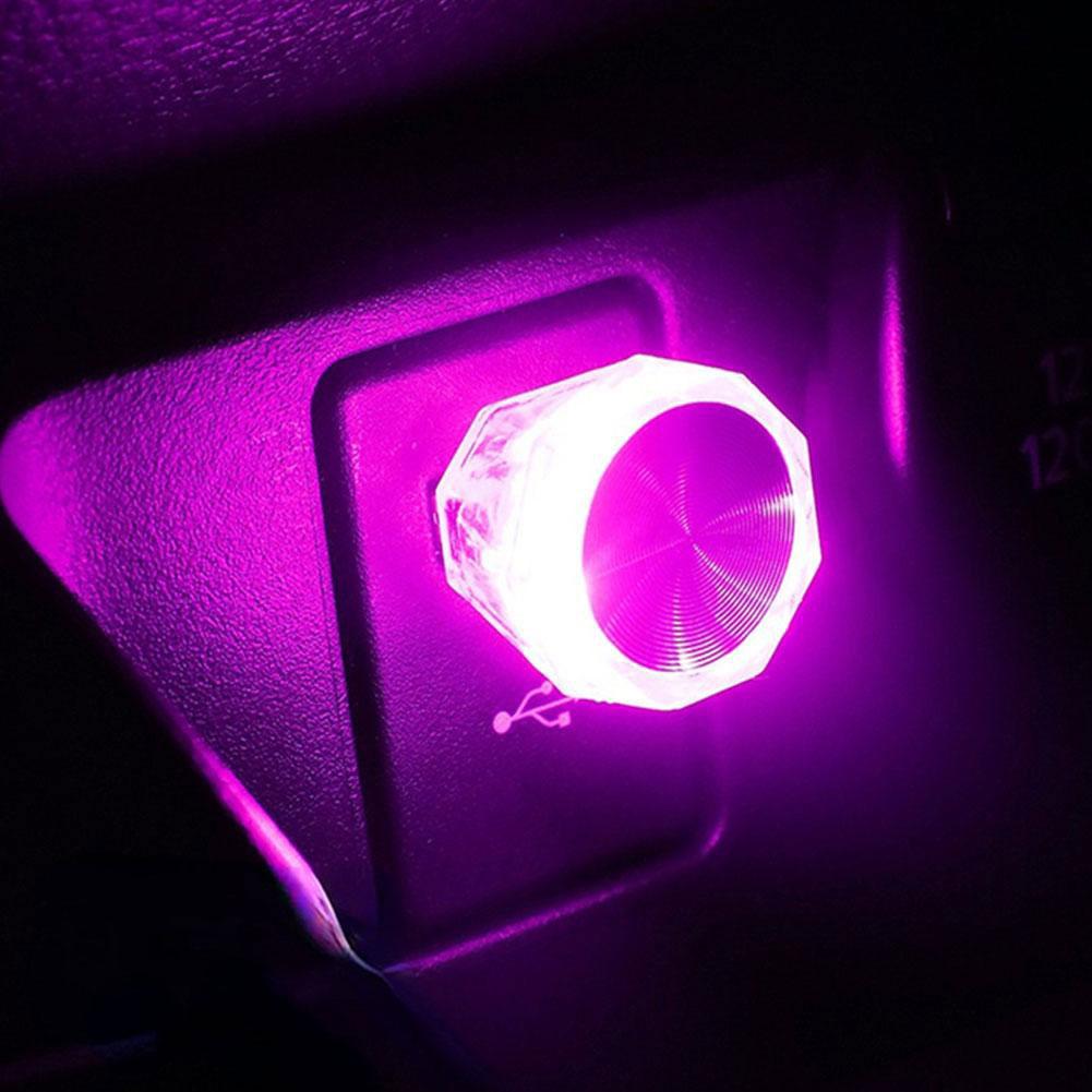 Car Mini USB LED Ambient Light Decorative Atmosphere Lamps for Car Interior Environment Auto Computer Portable Light Plug P L4Y2