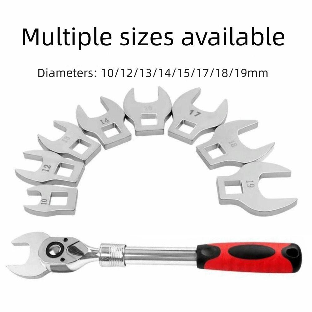 8 Stück 3/8" Wechselkopf Schraubenschlüsselkopf 10-19mm Maulschlüssel Gabelkopfschlüssel Satz Abnehmbar Professionell