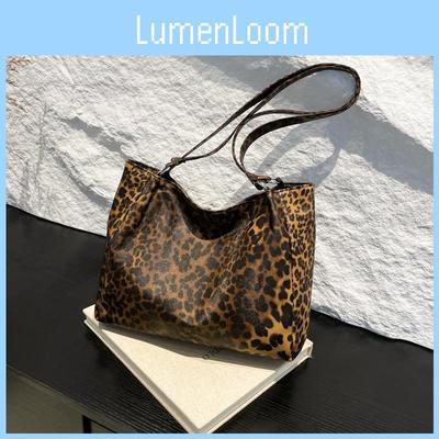 Fashionable Leopard Print Tote Bag For Women Stylish Large Capacity Pu Shoulder Bag