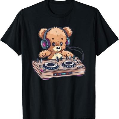 Colorful Teddy Art I Kids Bear Cute Dj T Shirt