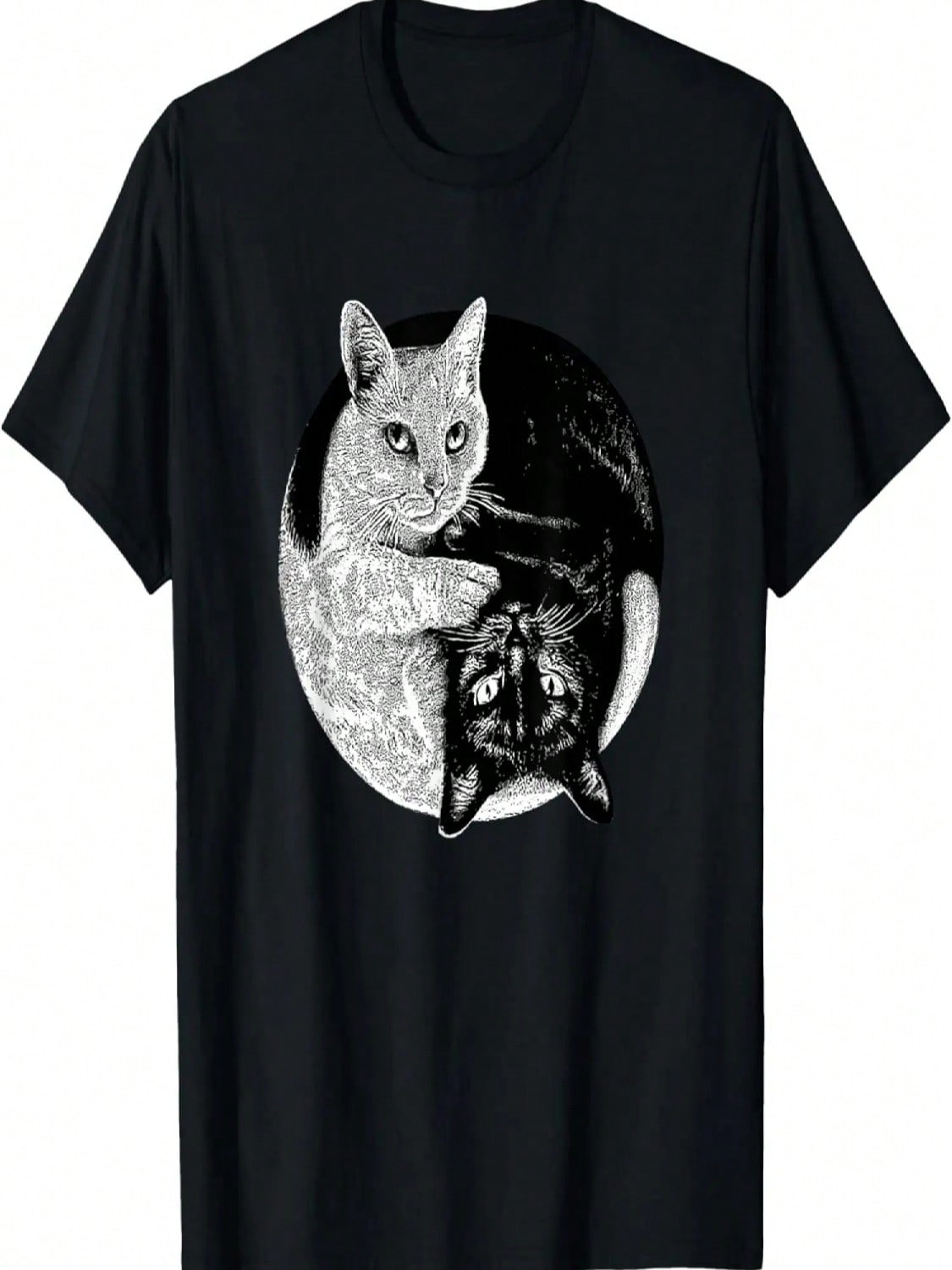 Yin And Yang Black And White Cats Pet Lover T-Shirt S разноцветный