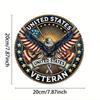 Veterans Pride 8x8 Inch Embossed Metal Sign Patriotic Wall Art Home Decor American Flag Rustic