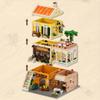 Small Town Series Italian Family Restaurant Building Block House City Street View Assembly Model Toys Full Print Decoration Gift