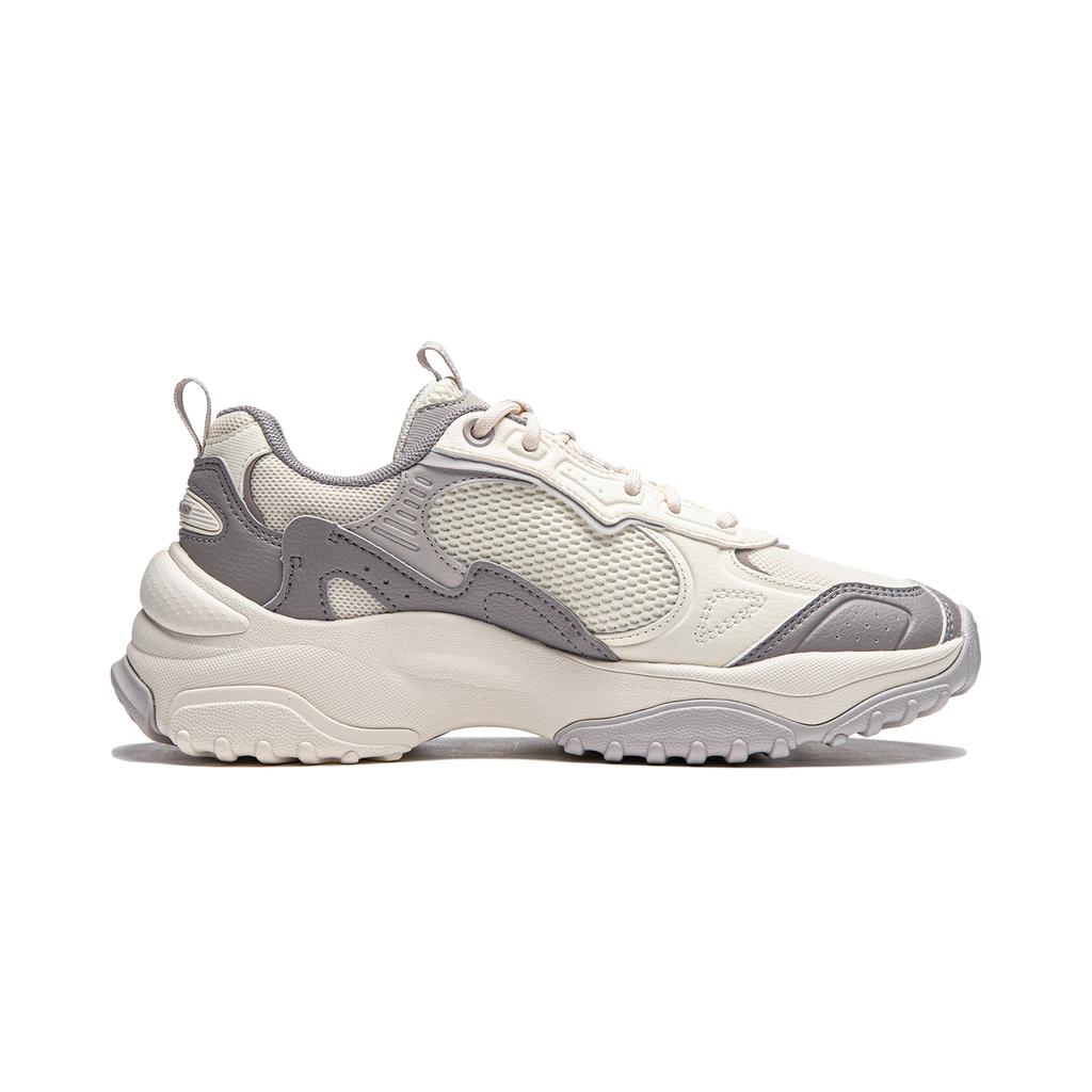 New LiNing Churu Anti Slip Wear Resistant Low Top Casual Shoes Women's Beige Gray AGCU190-3