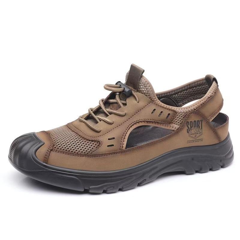 Sandals Summer Mesh Breathable Casual Beach Shoes Platform Comfortable and Lightweight One-pedal Men's Sandals