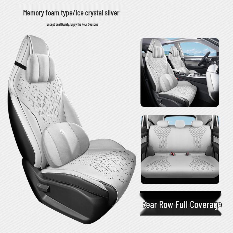 Hao Yue PRO Full Leather Car Seat Cushion - Universal, Four Seasons, Half-Pack