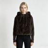 Fake two-piece knitted splicing sleeves imitation mink short jacket women's small cotton jacket