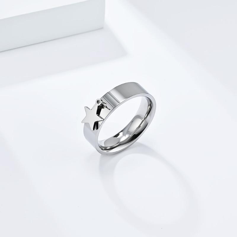 Inel de titan unisex Star Moon Butterfly Cross pentru bărbați și femei Bijuterii stivuite Inele personalizate pentru copii