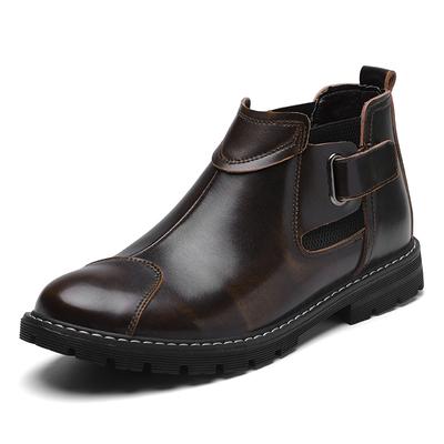 Winter Chelsea Boots Men Leather Shoes Men Ankle Boots Fashion Brand Male Footwear 2024 Classic Platform Shoes Retro Brogue Shoe