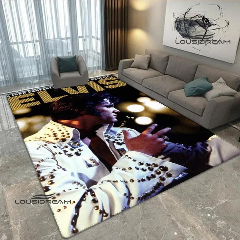 Tappeto Stampato Retro E-Elvis-Presley Tappeto per Soggiorno Camera da Letto Zerbino Antiscivolo Oggetti di Scena per Fotografia Tappeto Kawaii Regalo di Compleanno