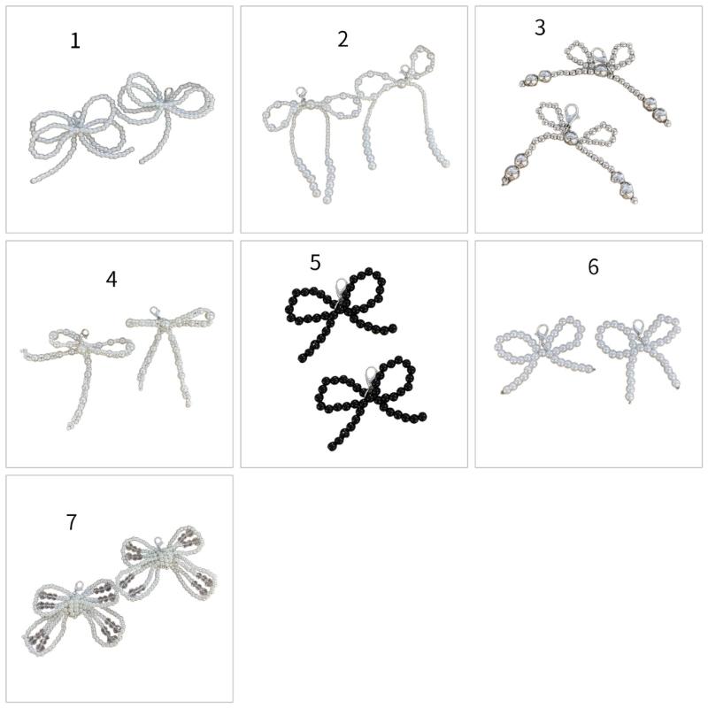 1 Pair Lovely Bowknot Phone Pendant Beaded Keyrings Bag Accessory Elegant Bag Ornament Shoe Pendant for Any Occasion