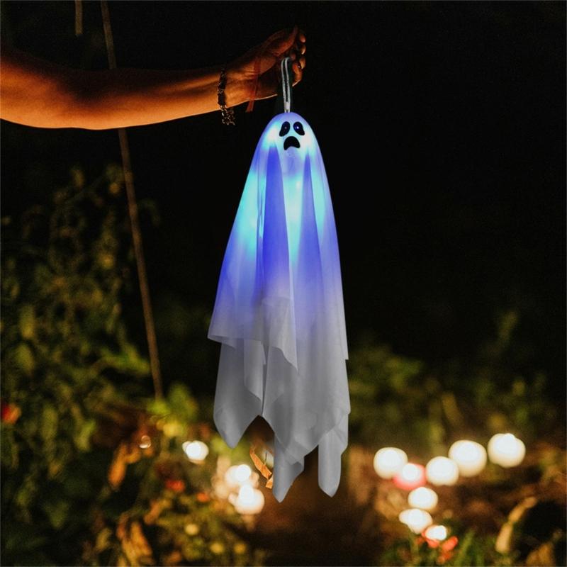 Haunting Elevating Phantoms With Eerie Voice Effect Glowing LED Lights Portable Fabric Halloween Party Decoration