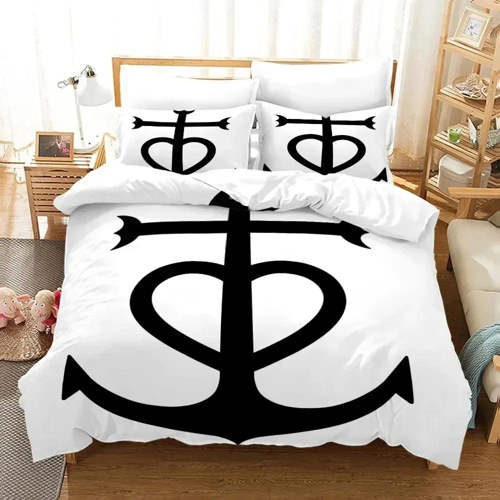 Luxury New 3D Print Ship Anchor Duvet Cover Sets Sea Ocean Quilt Cover Pillowcases Twin Full Queen King Stripe Bedding Set