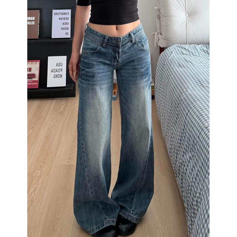 La Chapelle Petite Low-Rise Vintage Washed Wide-Leg Denim Jeans