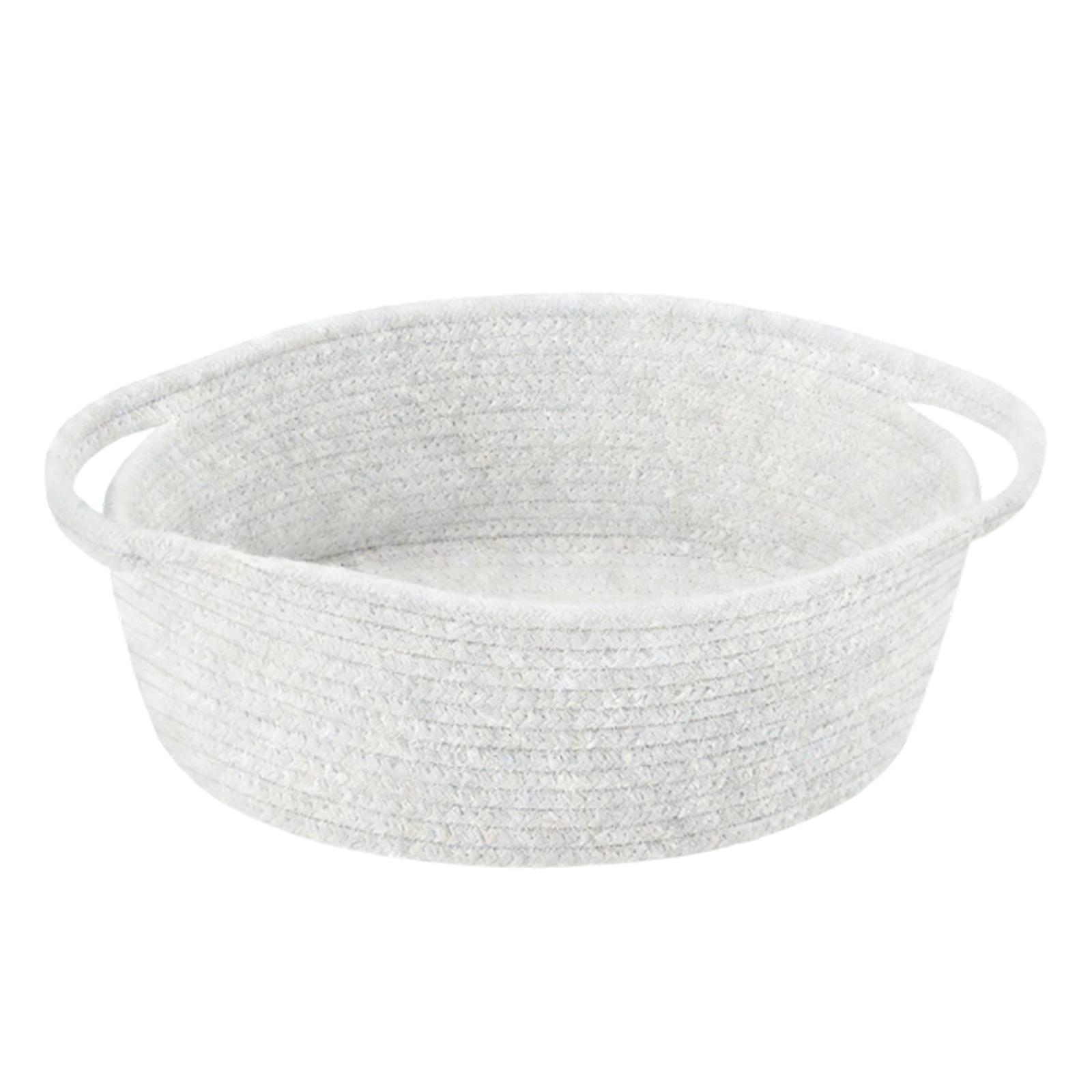 

Cotton Rope Storage Basket with Handles Oval Woven Organizer Bin for Nursery Laundry Toys Towels Blankets Shelf Use One Size