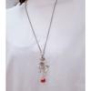 JMXD-Vintage Nanhong Lotus Tassel Necklace Pendant Versatile Simple Sweater Chain Long Pendant Accessories
