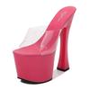 High Nightclub Super High Heels Slippers Women's Work Shoes Catwalk Pole Dance Shoes Waterproof Table