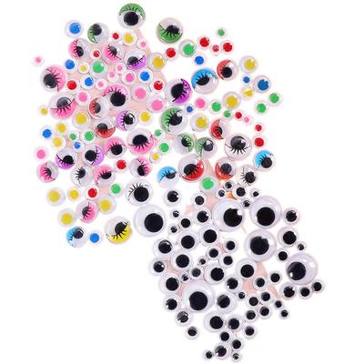 700Pcs Self Adhesive Mixed Googly Wiggly Eyes 6/8/10/12/15mm for Eggs Toys Dolls DIY Accessory for Scrapbook Kids Gift Sticker
