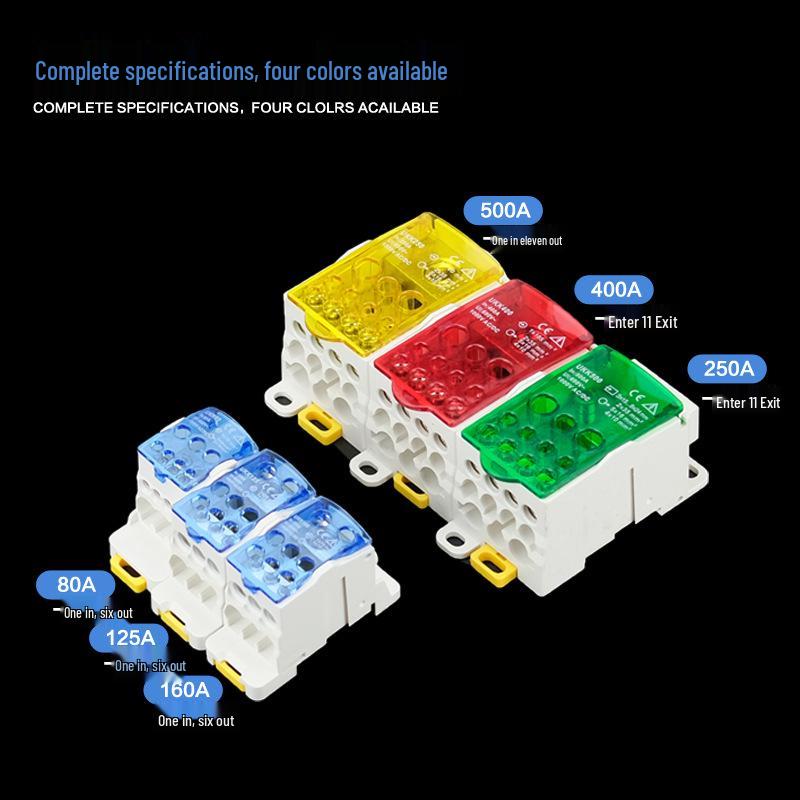 DIN Rail Multi-Out Terminal Block UKK80A-500A Neutral Blocks