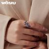 WOSTU 925 Sterling Silver Unique Phoenix Open Ring For Women Original Luxury Animal Justable Rings Xmas New Year Jewelry Gift