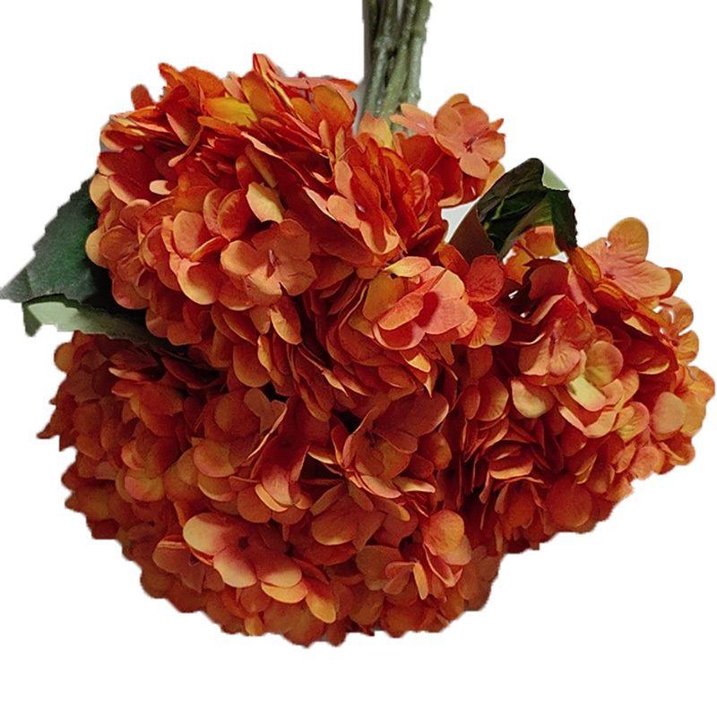

1/5 шт. Искусственная гортензия Искусственные цветы Аксессуар для украшения дома Свадебный сад Подарок Реквизит Фестиваль на открытом воздухе Сделай сам Свадебный букет 1piece оранжевый