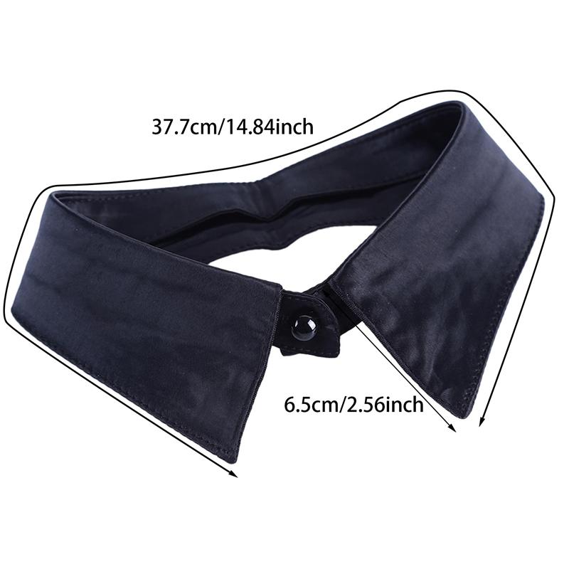 Biała Czarna Koszula z Falszywym Kołnierzykiem dla Kobiet Odpinany Kołnierzyk Jednolity Kolor Klapka Koszula Bluzka Top Naszyjnik Akcesoria Odzieżowe