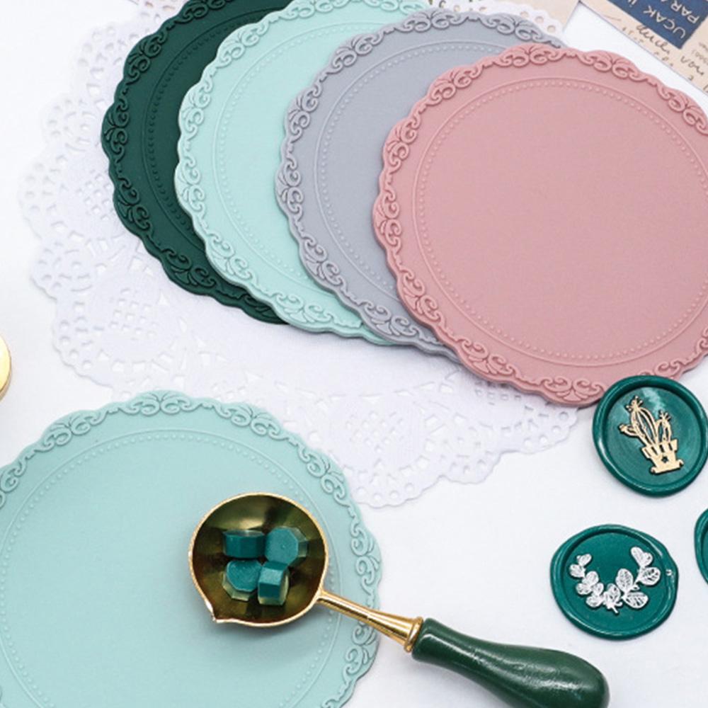 1 peça Almofada de Cera de Vedação de Silicone Molde Laca de Fogo Selo de Cera Almofada de Impressão para DIY Casamento Aniversário Festa Presentes Cartões de Convite