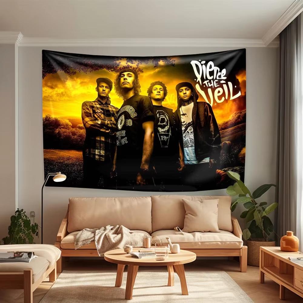 Rock Band Tapestry PPierce The Veils Flag Poster Banner Music Art Home Decor Headboard Aesthetic Background Cloth Concert Party