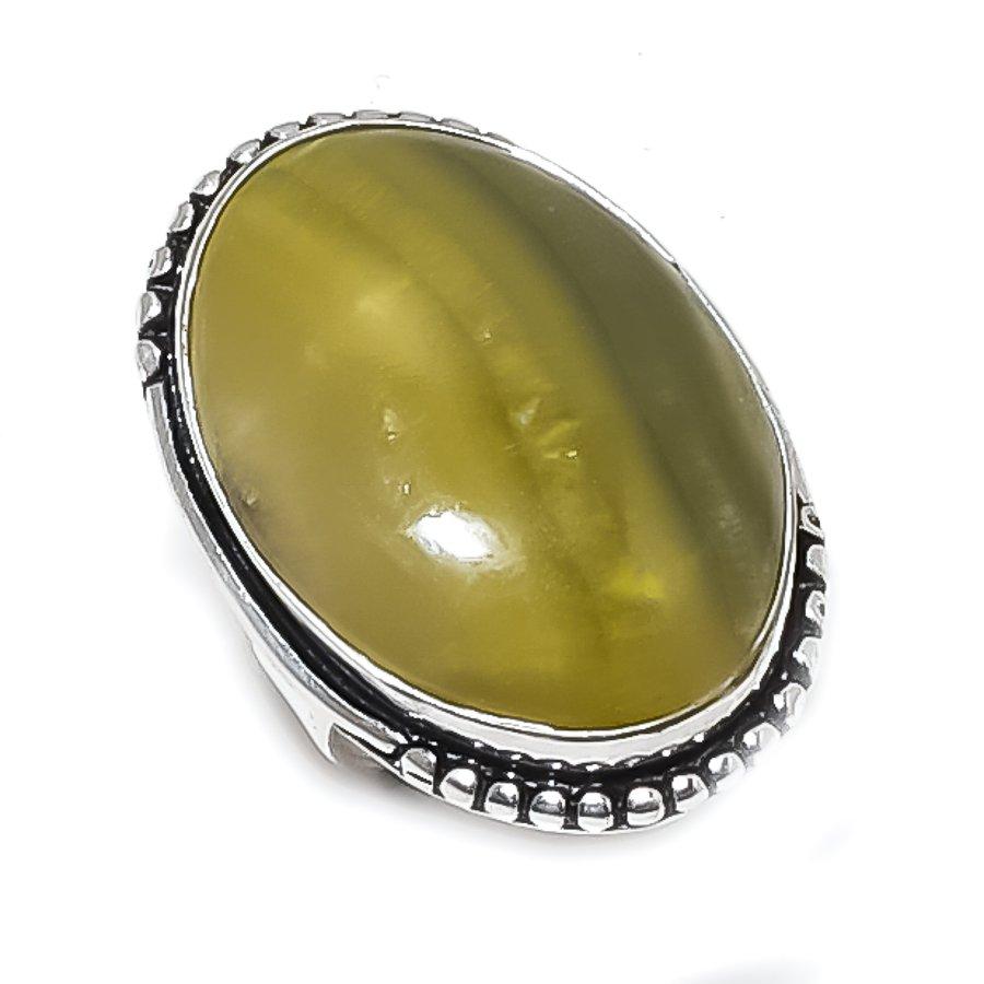 

Fluorite Gemstone Handmade 925 Sterling Silver Jewelry Ring Size 5.5 N1m26