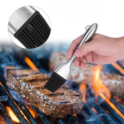 Silicone Basting Brush with Stainless Steel Handle: BPA-Free for BBQ Grilling & Pastry