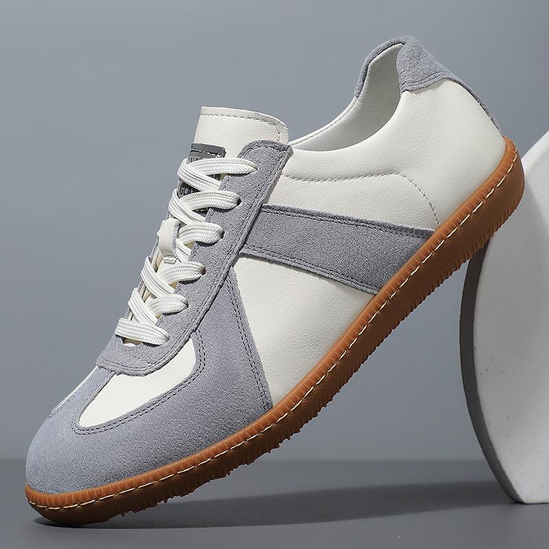 Dexun shoes men's spring sports and leisure retro versatile color matching flat-soled Forrest Gump simple lace-up men's shoes trendy little white boa