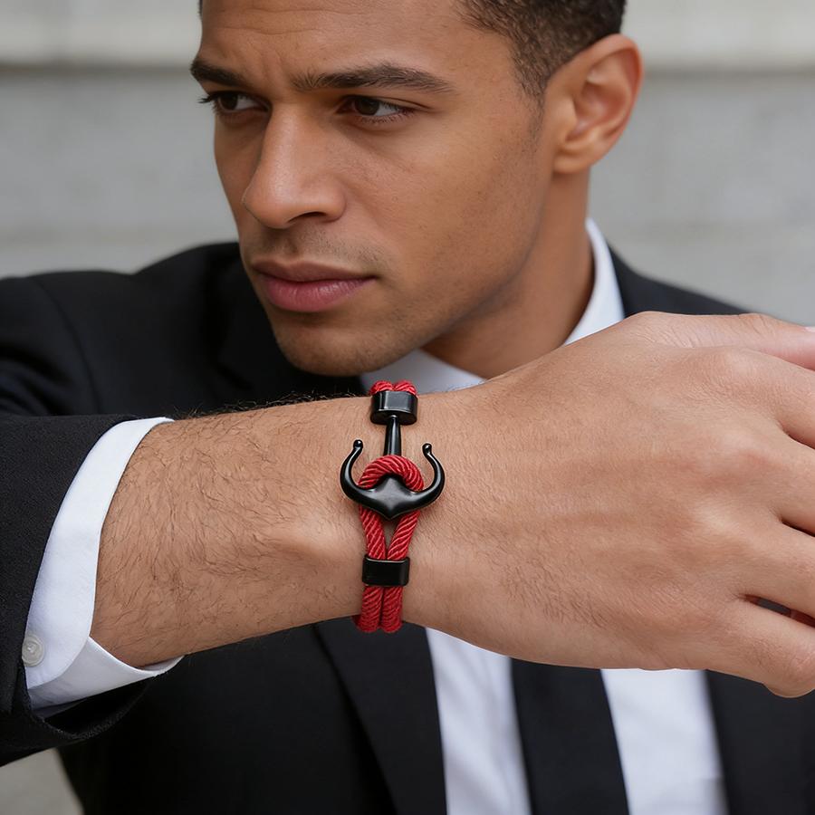 Fashion Men Anchor Bracelet With A Grade 4mm Thread 7 Colors Available Outdoor Cool Riding Sports Sweat Absorbent Rope Braslet