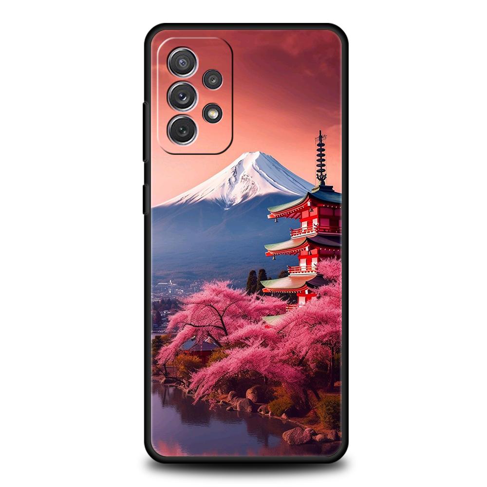 Japanese Anime Landscape Art Phone Case For Samsung A15 A13 A35 A55 A51 A71 A41 A31 A21S A03S A05 A23 A25 A33 A53 A73 5G Cover