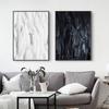 Nordic Feather Posters Black and White Canvas Prints Canvas Painting Wall Art Pictures for Living Room Wrinkled Style