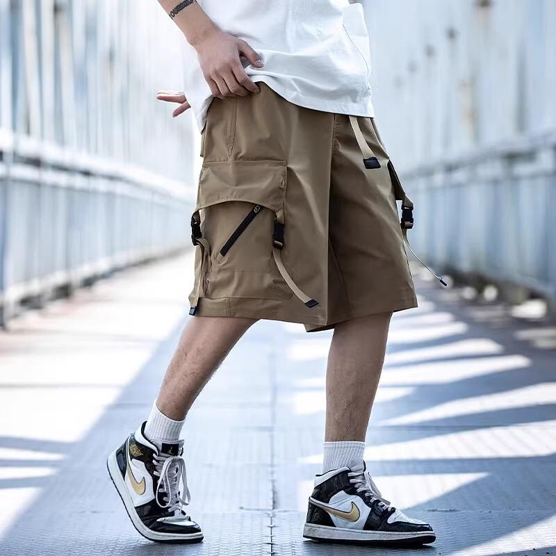 AOGZ Men's Multi-Pocket Techwear Cargo Shorts