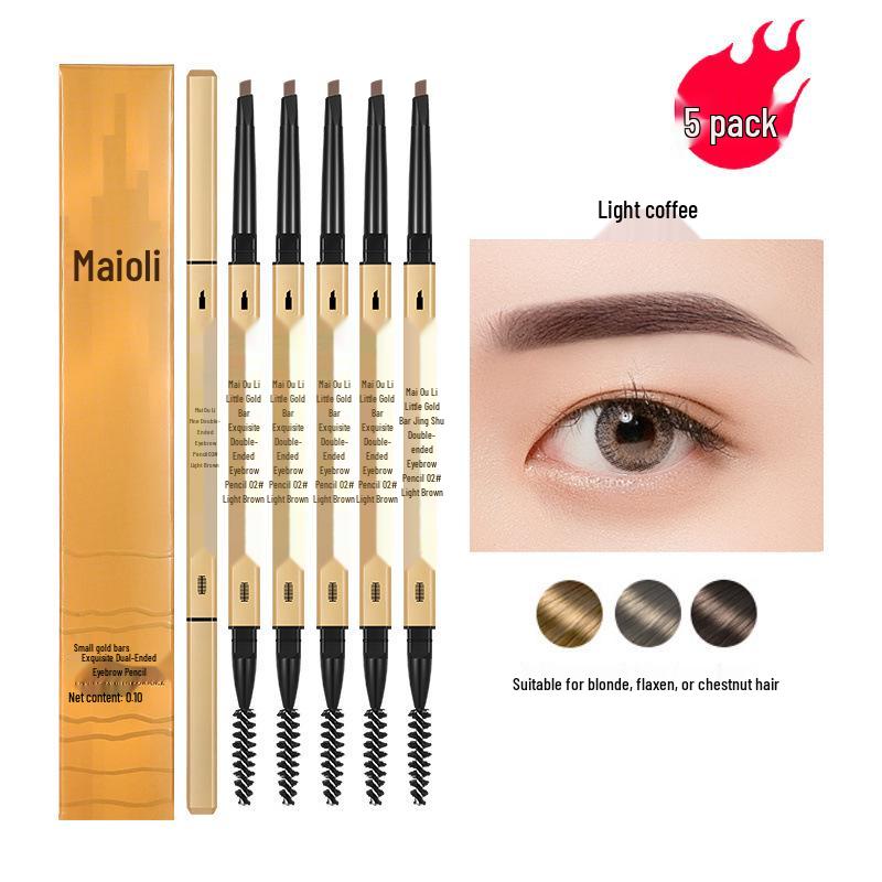Ultra-Fine 3D Smudge-Proof Double-Ended Eyebrow Pencil with Triangle Tip