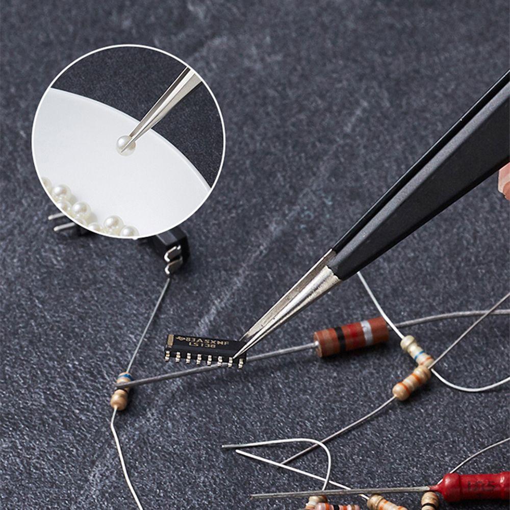 Precision Makeup Antistatická sponka na obočí Pinzeta z nerezové oceli ESD Safe Zahnutá rovná