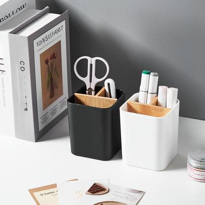 Porta spazzolino elettrico in bambù, rasoio, contenitore per pennelli da trucco, porta dentifricio, porta spazzolino, accessori per il bagno