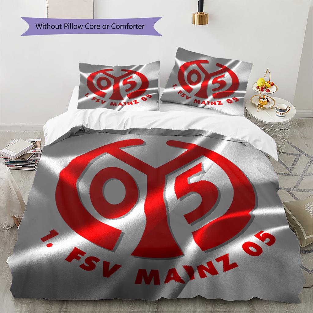 FSV Mainz 05 Μοτίβο Κλινοσκεπάσματα Διακόσμηση Σπιτιού Δώρο Γενεθλίων (1 * παπλωματοθήκη + 2 * μαξιλαροθήκη, χωρίς πυρήνα)