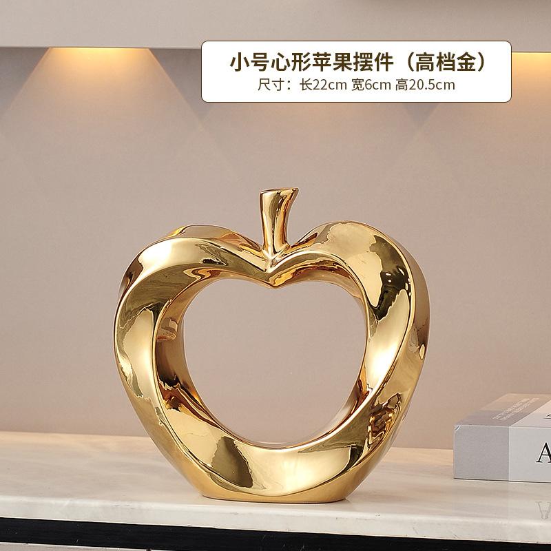 

Abstract Ornaments Golden Hollow Apple Model Sculptures Ceramic Handicrafts ornaments Decorative Figurines Decor Accessories
