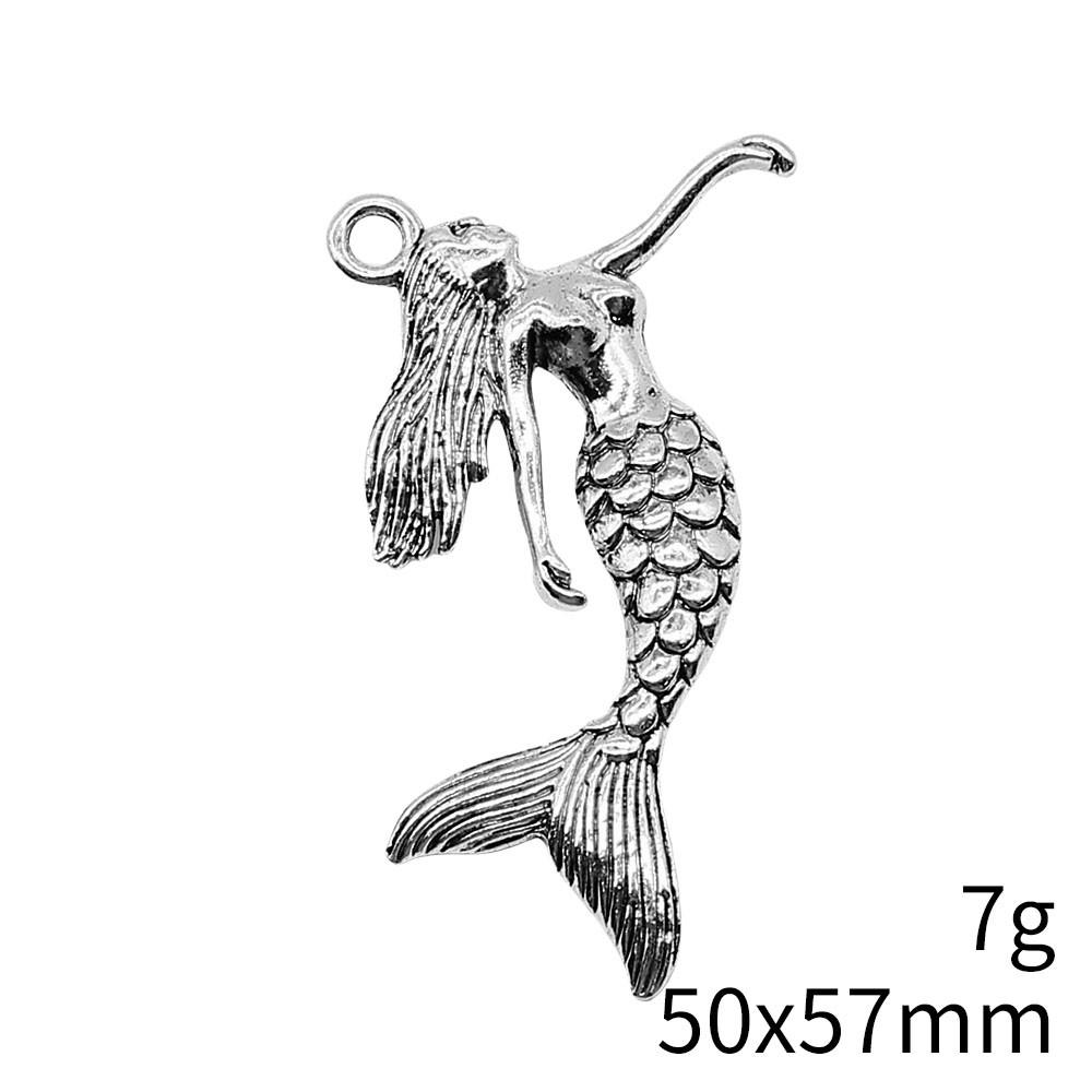 

Браслет с подвесками «Назад в школу», итальянские подвески в виде русалки, подвески для бизнеса, ювелирные изделия A05-2pcs-50x57mm