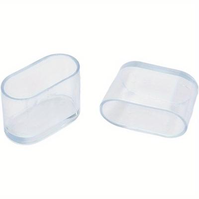 Transparent Oval Chair Leg Protectors, Hardwood Floor Chair Leg Covers, Anti-Slip & Scratch-Resistant, Noiseless Suitable for Multiple Sizes