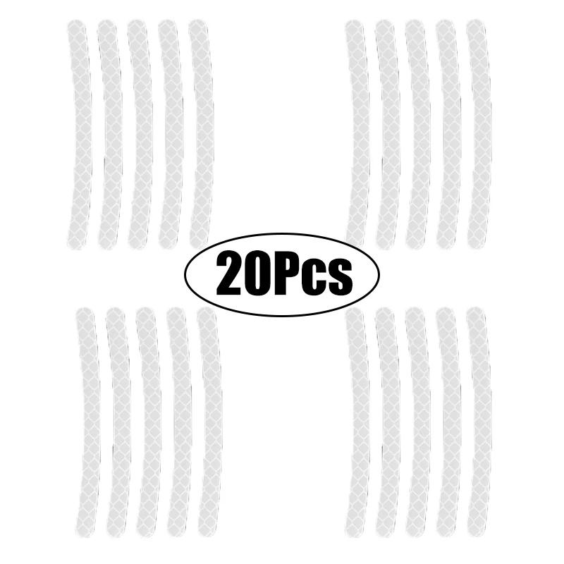 Car Wheel Hub Reflective Stickers Cars Motorcycle Stripe Tape Decorative Stickers Car Decal Auto Exterior Accessories 20-60Pcs