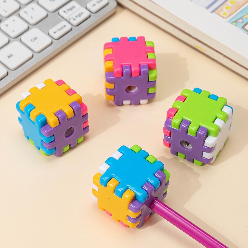

Rubik s Cube Shaped Manual Pencil Sharpener - Creative Stationery Gift for Kids and Students
