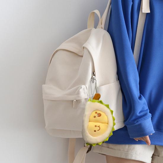 Abnehmbarer Realistischer Durian Plüsch Schlüsselanhänger Weicher Stofftier Obst Anhänger für Taschen Rucksäcke Niedliches Quetschbares Stressabbau Spielzeug Kreatives Geschenk