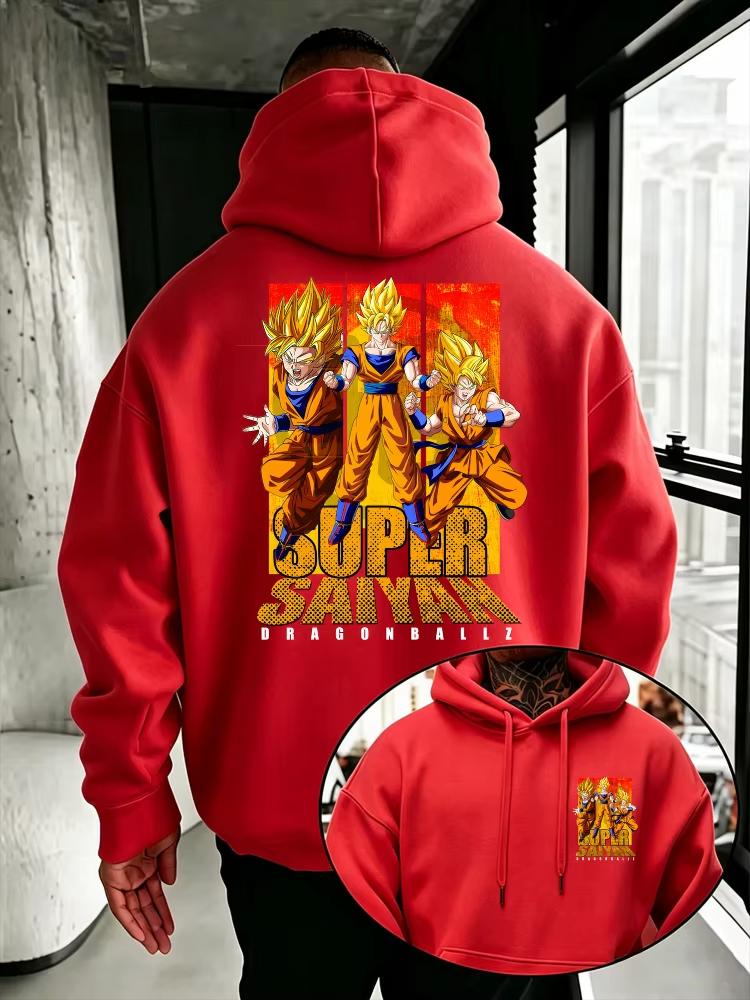Dragon Ball Men's Hoodie Super Saiyan Goku High Quality Warm Casual Pullover Sweatshirt Autumn Winter Women And Men Hoodies