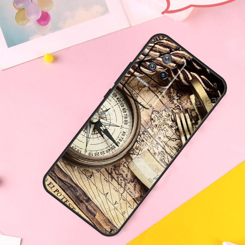 Compass Case For POCO X6 M6 Pro X3 X5 F3 F5 M5s Xiaomi 14 13 Ultra 12 Lite 11T 12T 13T Pro Cover