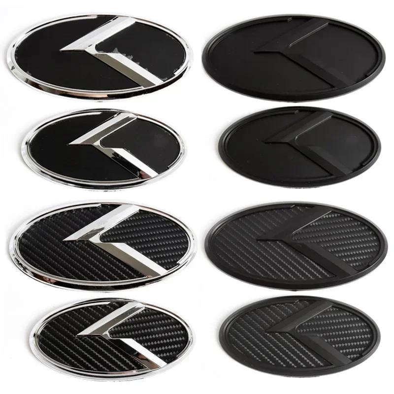 1pcs x 3D ABS K Logo Car Front Hood Rear Trunk Logo Emblem Badge Stickers for Kia Sportage Sorento Optima Forte Rio Stinger K5 QU2